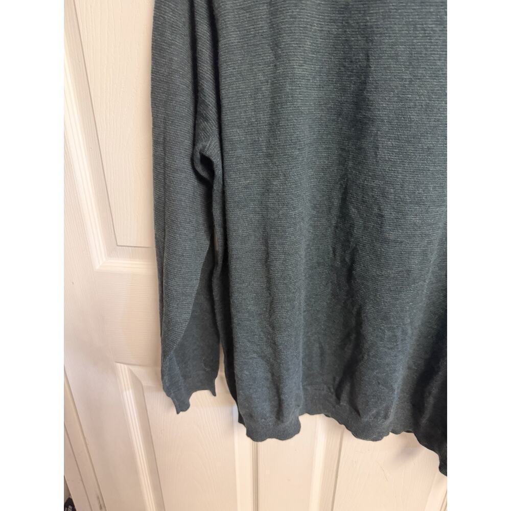 Men’s Green Eddie Bauer Sweater Large Turtleneck Merino Italian Wool 46w - Picture 3 of 6